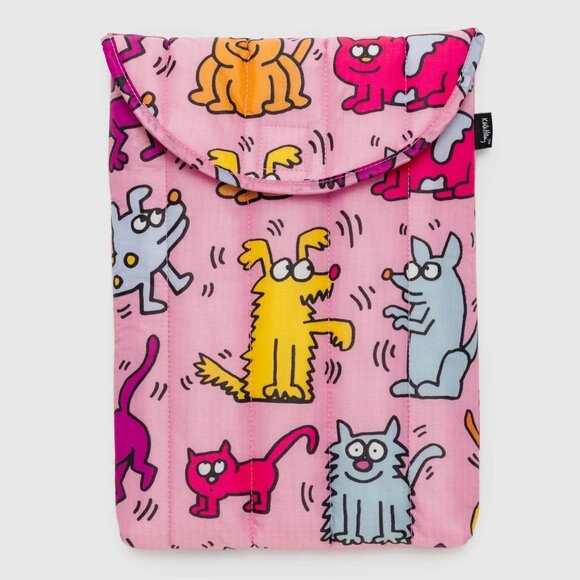 NWT Baggu Puffy Laptop Sleeve 13"/14" - Keith Haring Pets - Picture 1 of 2